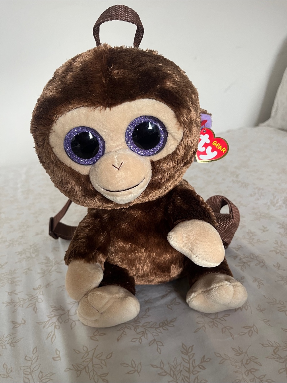 TY GEAR BEANIE BOOS COCONUT THE MONKEY PLUSH mini BACKPACK WITH ORIGINAL TAGS.